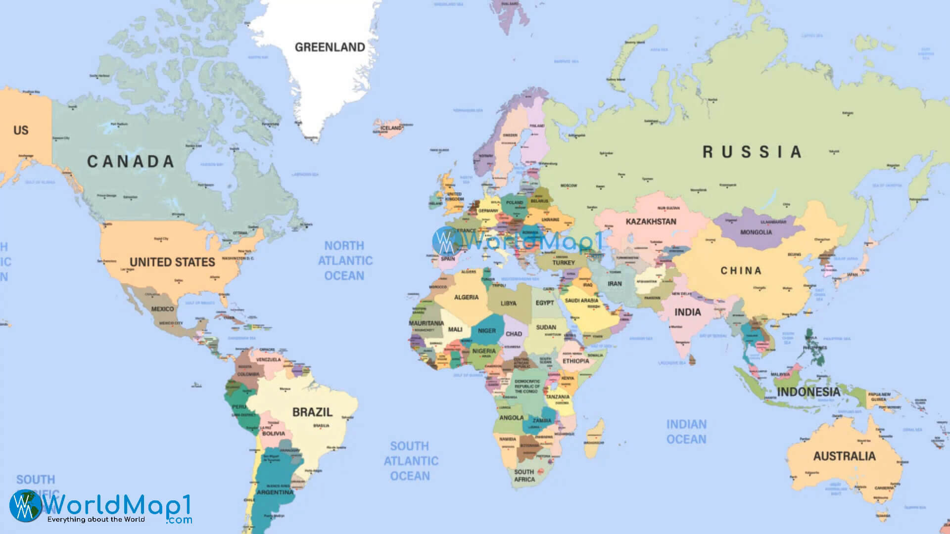 Dünya Ülkeleri Haritası Siyasi